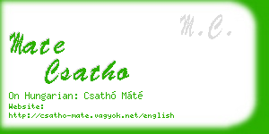 mate csatho business card